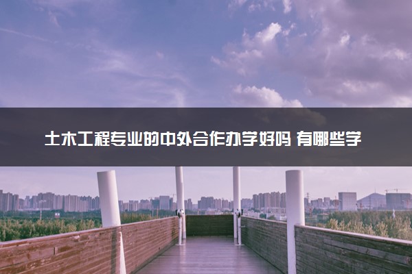 土木工程专业的中外合作办学好吗 有哪些学校