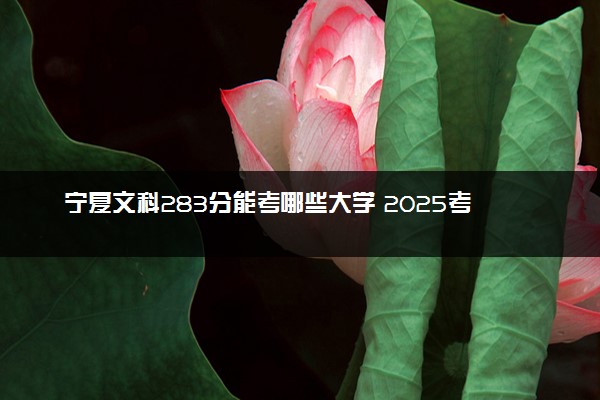 宁夏文科283分能考哪些大学 2025考生稳上的大学名单
