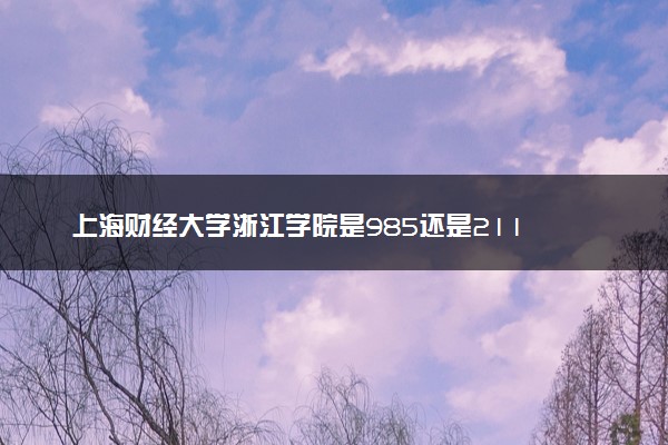 上海财经大学浙江学院是985还是211 含金量怎么样