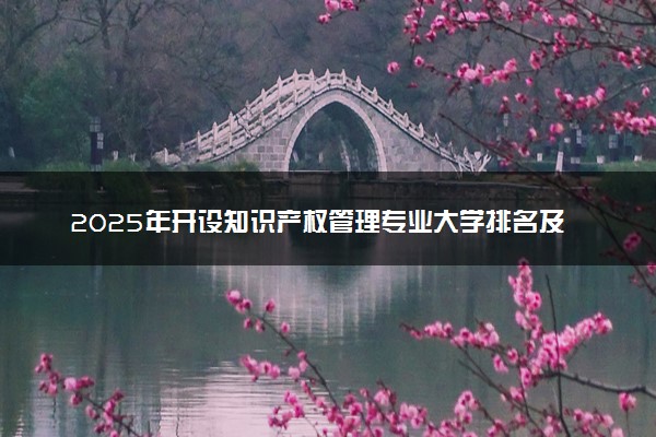 2025年开设知识产权管理专业大学排名及评级 高校排行榜