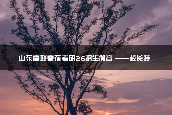 山东高联寄宿考研26招生简章 ——校长特训营