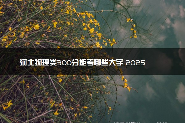 河北物理类300分能考哪些大学 2025考生稳上的大学名单