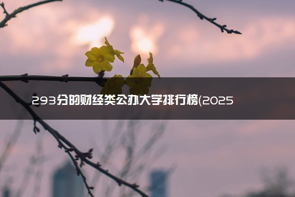 293分的财经类公办大学排行榜（2025考生参考)