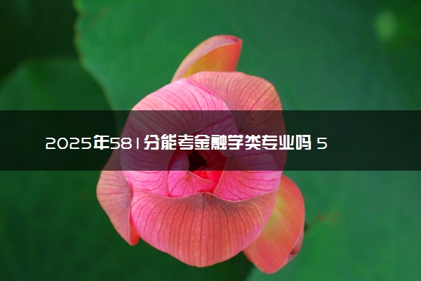 2025年581分能考金融学类专业吗 581分金融学类专业大学推荐
