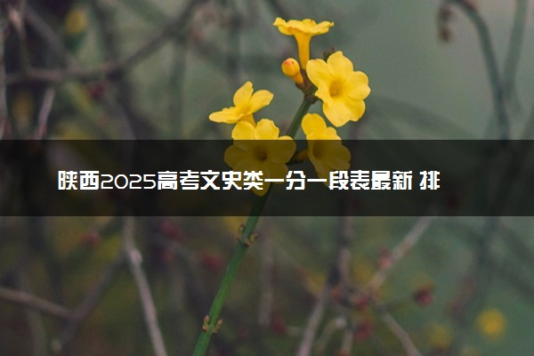 陕西2025高考文史类一分一段表最新 排名位次对照
