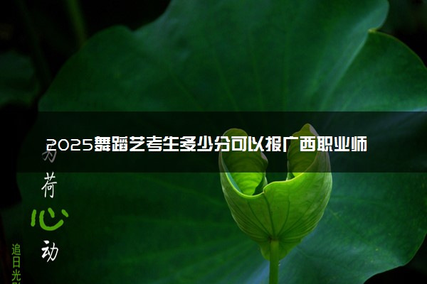 2025舞蹈艺考生多少分可以报广西职业师范学院