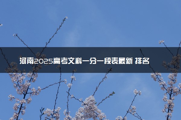 河南2025高考文科一分一段表最新 排名位次对照