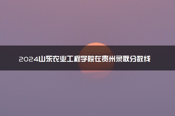 2024山东农业工程学院在贵州录取分数线 各专业分数及位次
