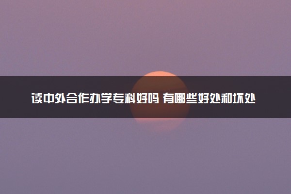 读中外合作办学专科好吗 有哪些好处和坏处