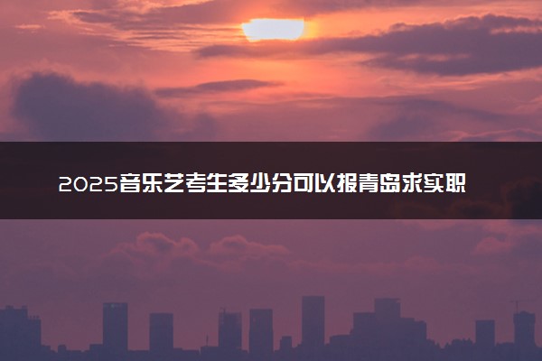 2025音乐艺考生多少分可以报青岛求实职业技术学院