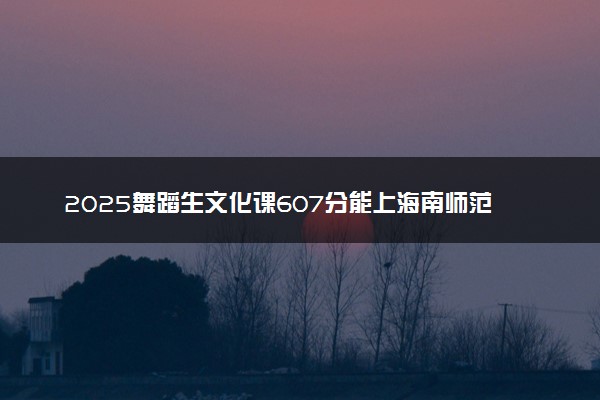 2025舞蹈生文化课607分能上海南师范大学吗