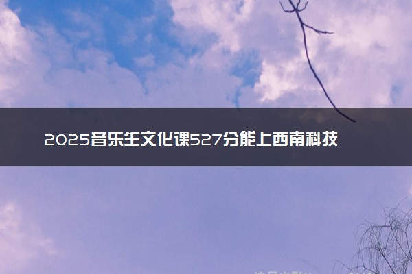 2025音乐生文化课527分能上西南科技大学吗