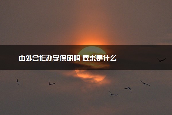 中外合作办学保研吗 要求是什么