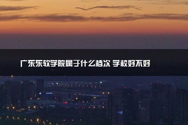 广东东软学院属于什么档次 学校好不好
