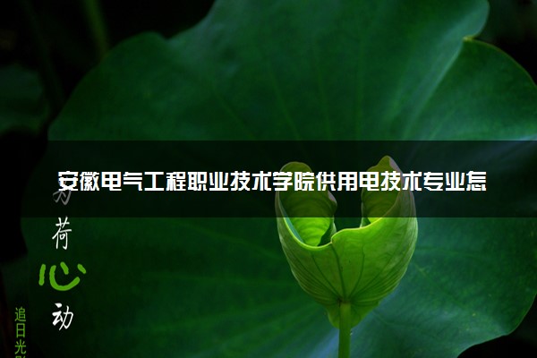 安徽电气工程职业技术学院供用电技术专业怎么样 录取分数线多少