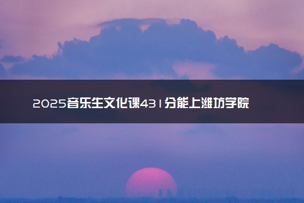 2025音乐生文化课431分能上潍坊学院吗