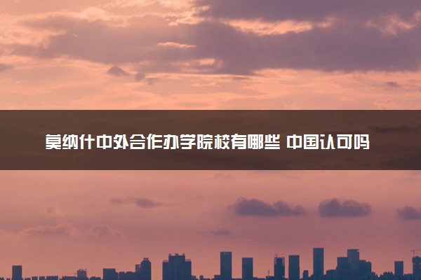 莫纳什中外合作办学院校有哪些 中国认可吗