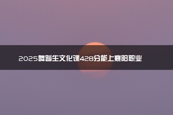 2025舞蹈生文化课428分能上襄阳职业技术学院吗