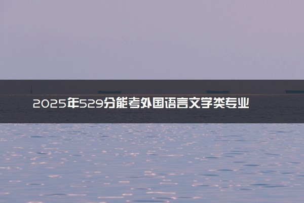 2025年529分能考外国语言文学类专业吗 529分外国语言文学类专业大学推荐