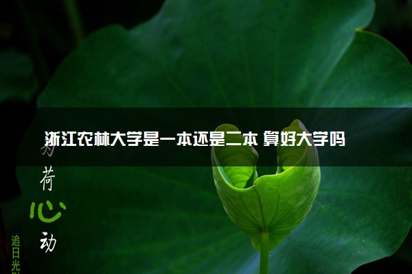浙江农林大学是一本还是二本 算好大学吗