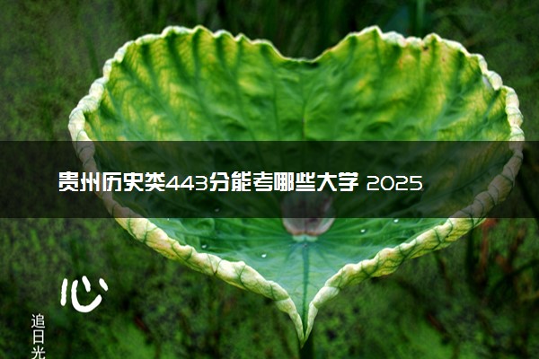 贵州历史类443分能考哪些大学 2025考生稳上的大学名单