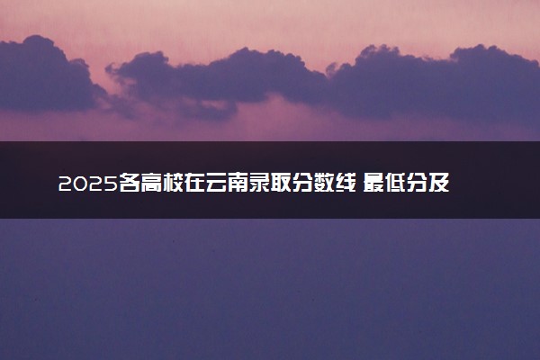 2025各高校在云南录取分数线 最低分及位次是多少