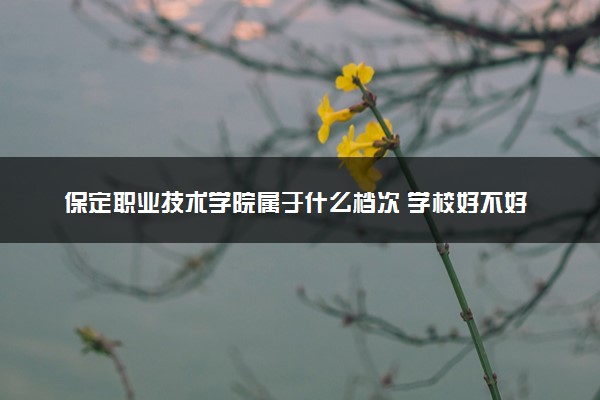 保定职业技术学院属于什么档次 学校好不好