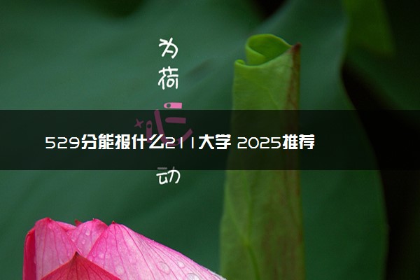529分能报什么211大学 2025推荐院校
