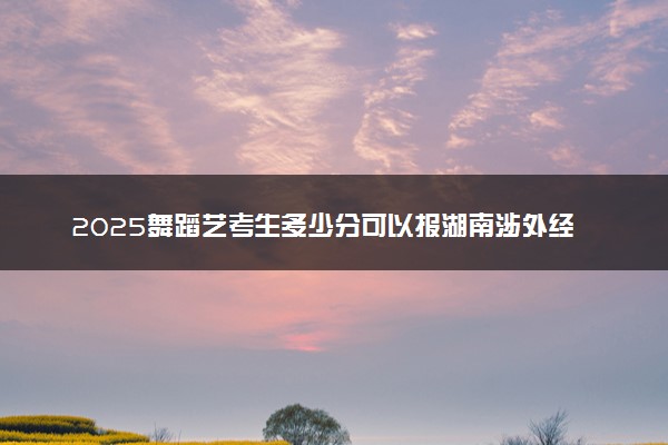 2025舞蹈艺考生多少分可以报湖南涉外经济学院