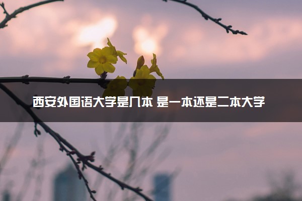 西安外国语大学是几本 是一本还是二本大学