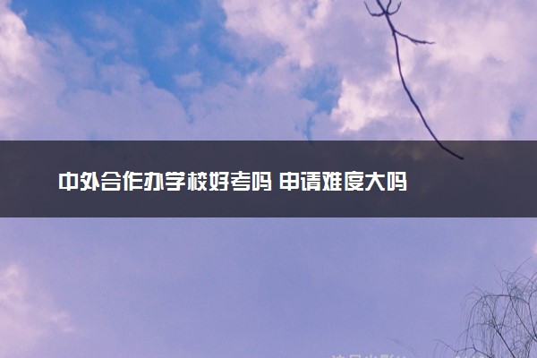 中外合作办学校好考吗 申请难度大吗