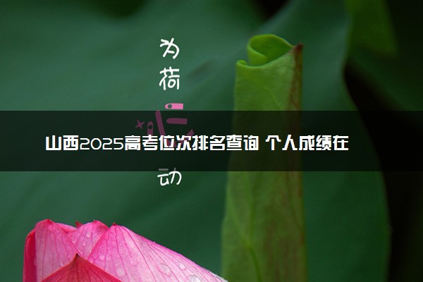 山西2025高考位次排名查询 个人成绩在全省排名怎么查