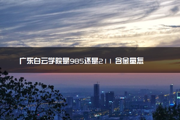 广东白云学院是985还是211 含金量怎么样