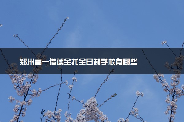 郑州高一借读全托全日制学校有哪些
