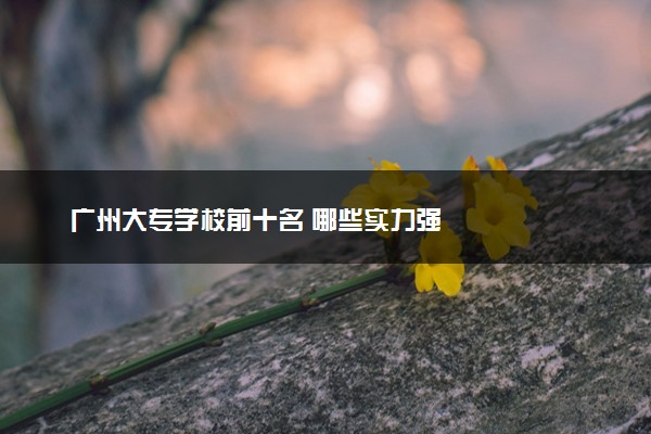 广州大专学校前十名 哪些实力强