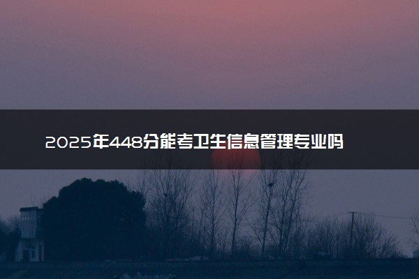 2025年448分能考卫生信息管理专业吗 448分卫生信息管理专业大学推荐