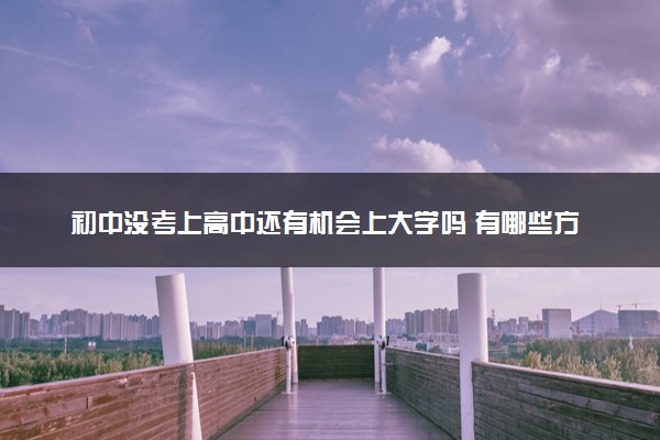 初中没考上高中还有机会上大学吗 有哪些方法
