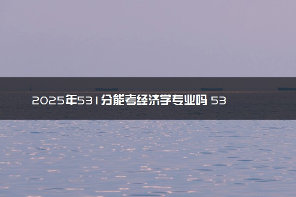 2025年531分能考经济学专业吗 531分经济学专业大学推荐