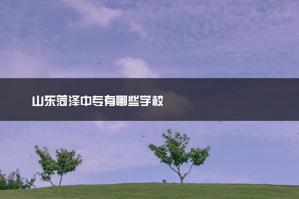 山东菏泽中专有哪些学校