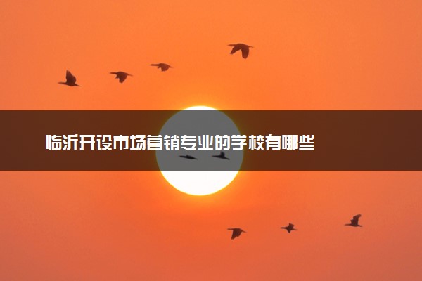 临沂开设市场营销专业的学校有哪些