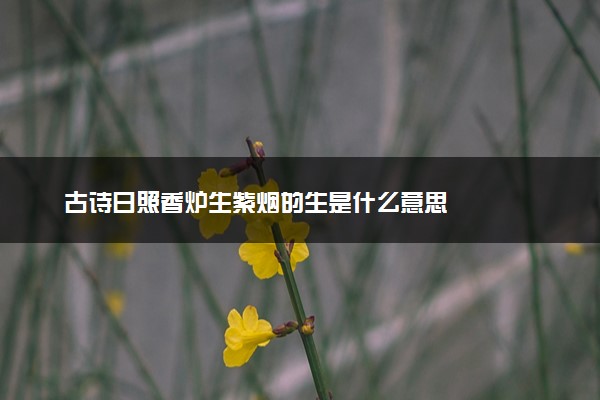 古诗日照香炉生紫烟的生是什么意思