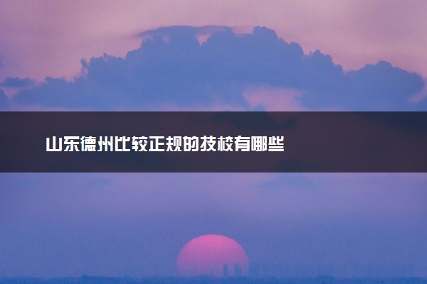 山东德州比较正规的技校有哪些