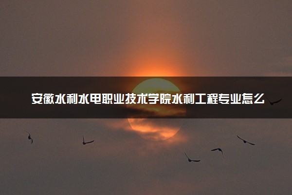 安徽水利水电职业技术学院水利工程专业怎么样 录取分数线多少