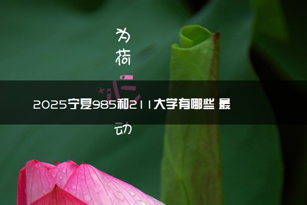 2025宁夏985和211大学有哪些 最新排名和分数线
