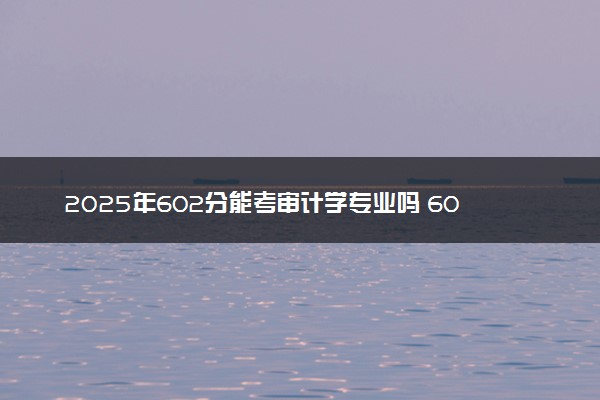 2025年602分能考审计学专业吗 602分审计学专业大学推荐