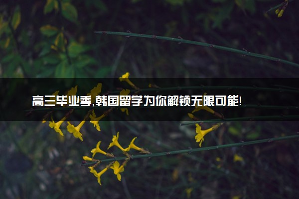 高三毕业季，韩国留学为你解锁无限可能！