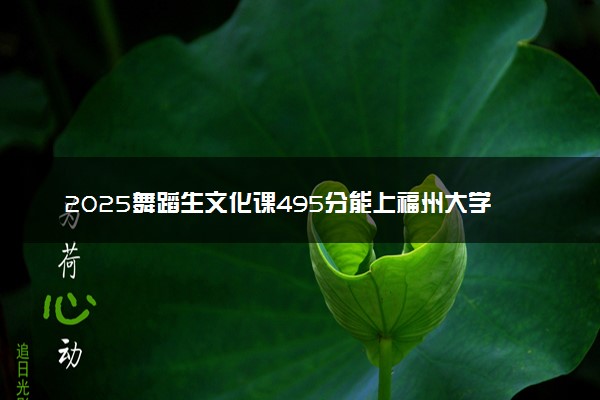 2025舞蹈生文化课495分能上福州大学吗