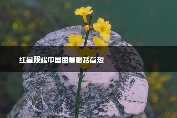 红星照耀中国每章概括简短