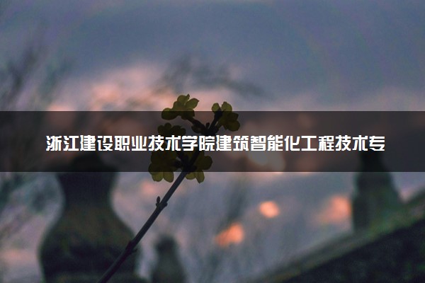 浙江建设职业技术学院建筑智能化工程技术专业怎么样 录取分数线多少