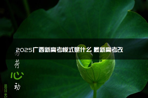 2025广西新高考模式是什么 最新高考改革方案